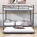 Isabelle & Max™ Metal Bunk Bed w/ Trundle, Twin Over Twin Metal in Gray | 65 H x 41 W x 78 D in | Wayfair 41F0D4E80C724A19A7C633EA8AC12B8A