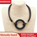 BARWODO-Collier ras du cou en caoutchouc fait à la main pour femme bijoux courts simples