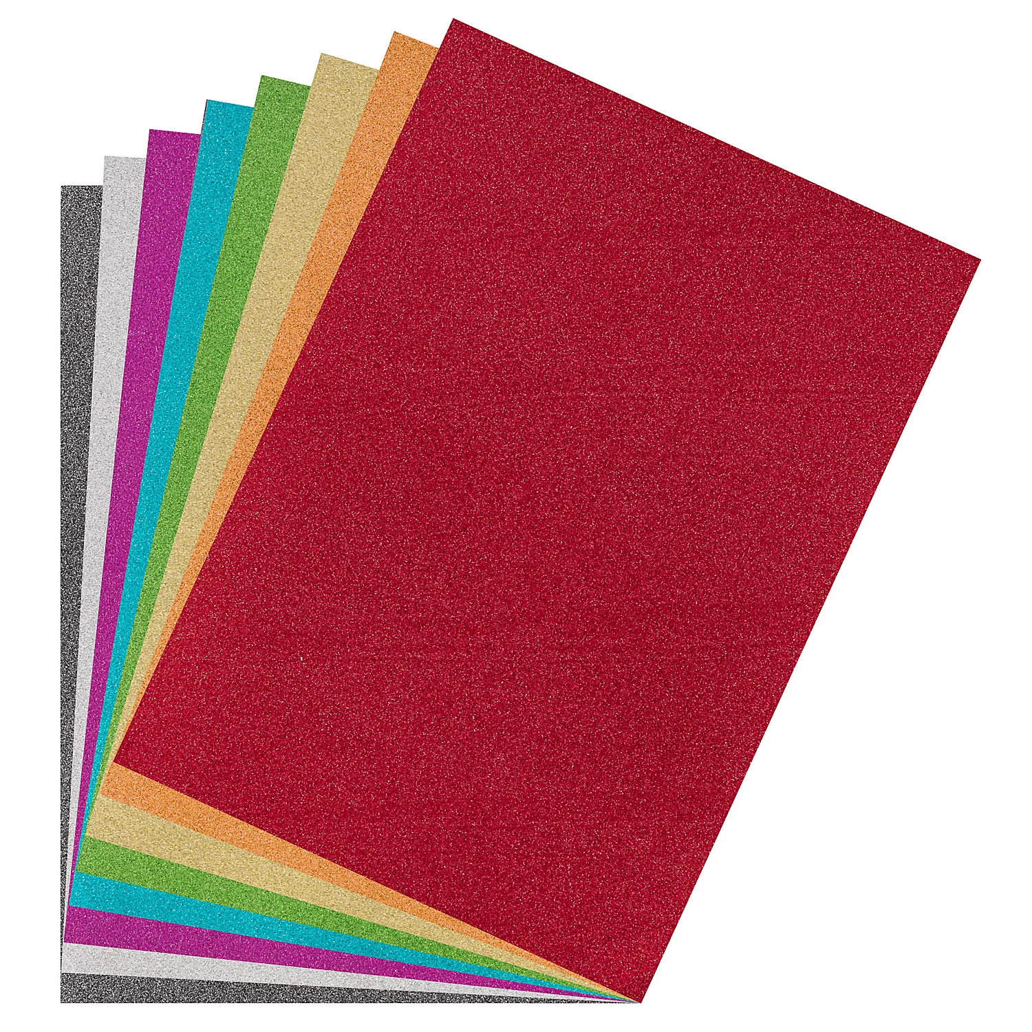 Papier scintillant "couleurs basiques", 21 x 29,7 cm, 8 feuilles