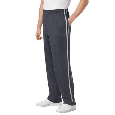 Men's Big & Tall Striped Lightweight Sweatpants by KingSize in Carbon (Size 7XL)