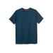 Men's Big & Tall Heavyweight Longer-Length Crewneck T-Shirt by Boulder Creek in Midnight Teal (Size 7XL)