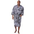 Men's Big & Tall Cotton Jersey Robe by KingSize in Black White Marble (Size 3XL/4XL)