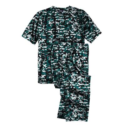 Men's Big & Tall Lightweight Cotton Novelty PJ Set by KingSize in Camo (Size 6XL) Pajamas