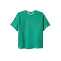 Men's Big & Tall Short-Sleeve Fleece Sweatshirt by KingSize in Green (Size 5XL)