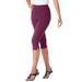 Plus Size Women's Stretch Cotton Capri Legging by Woman Within in Deep Claret (Size 2X)