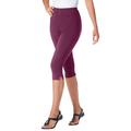 Plus Size Women's Stretch Cotton Capri Legging by Woman Within in Deep Claret (Size L)