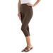 Plus Size Women's Essential Stretch Capri Legging by Roaman's in Chocolate (Size 42/44)