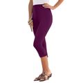 Plus Size Women's Essential Stretch Capri Legging by Roaman's in Dark Berry (Size 38/40)