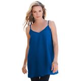 Plus Size Women's V-Neck Cami by Roaman's in Vivid Blue (Size 28 W) Top