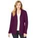 Plus Size Women's Cable Blazer Sweater by Jessica London in Dark Berry (Size 12)