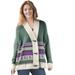 Plus Size Women's Aztec Print Cardigan by Woman Within in Pine Jacquard (Size S)