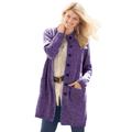 Plus Size Women's Marled Sweater Jacket by Woman Within in Radiant Purple Soft Iris (Size 1X)