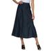 Plus Size Women's Invisible Stretch® Contour A-line Maxi Skirt by Denim 24/7 by Roamans in Dark Wash (Size 28 T)