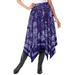 Plus Size Women's Handkerchief Hem Skirt by Roaman's in Violet Floral Scarf (Size 32 WP)