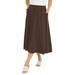 Plus Size Women's Soft Ease Midi Skirt by Jessica London in Chocolate (Size 18/20)