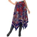 Plus Size Women's Handkerchief Hem Skirt by Roaman's in American Floral Scarf (Size 38 WP)