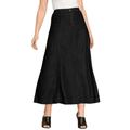 Plus Size Women's Invisible Stretch® Contour A-line Maxi Skirt by Denim 24/7 in Black Denim (Size 38 T)