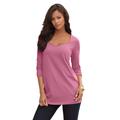 Plus Size Women's Sweetheart Ultimate Tee by Roaman's in Vintage Rose (Size 26/28) Long Sleeve Shirt