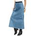 Plus Size Women's Invisible Stretch® All Day Cargo Skirt by Denim 24/7 in Light Stonewash (Size 42 WP)