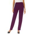 Plus Size Women's Crease-Front Knit Pant by Roaman's in Dark Berry (Size 26 WP) Pants