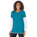 Plus Size Women's Layered-Look Crewneck Tee by Woman Within in Turq Blue (Size 34/36) Shirt