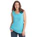 Plus Size Women's Perfect Scoopneck Tank by Woman Within in Seamist Blue (Size 3X) Top