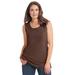 Plus Size Women's Perfect Scoopneck Tank by Woman Within in Chocolate (Size 6X) Top
