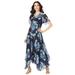 Plus Size Women's Floral Sequin Dress by Roaman's in Navy Embellished Print (Size 28 W)