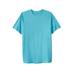 Men's Big & Tall Lightweight Longer-Length Crewneck T-Shirt by KingSize in Maui Blue (Size L)