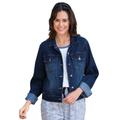 Plus Size Women's Stretch Denim Jacket by Woman Within in Midnight Sanded (Size 22 W)