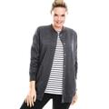 Plus Size Women's Fleece Baseball Jacket by Woman Within in Heather Charcoal (Size 2X)