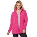 Plus Size Women's Zip-Front Microfleece Jacket by Woman Within in Raspberry Sorbet (Size 3X)