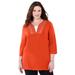 Plus Size Women's Suprema® Lace Trim Duet Top by Catherines in Spice Red (Size 1X)