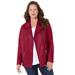 Plus Size Women's Faux Leather Moto Jacket by Catherines in Rich Burgundy (Size 5X)