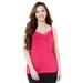 Plus Size Women's Suprema® Cami With Lace by Catherines in Pink Burst (Size 0X)