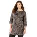 Plus Size Women's Suprema® Boatneck Tunic Top by Catherines in Classic Animal Neutral (Size 5X)