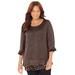 Plus Size Women's Impossibly Soft Duet Tunic by Catherines in Coffee Bean (Size 1X)