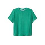 Men's Big & Tall Short-Sleeve Fleece Sweatshirt by KingSize in Green (Size 3XL)