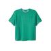 Men's Big & Tall Short-Sleeve Fleece Sweatshirt by KingSize in Green (Size 3XL)