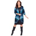 Plus Size Women's Chevron Shadow Jacket Dress by Catherines in Navy Chevron (Size 4X)