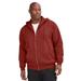 Men's Big & Tall Fleece Zip-Front Hoodie by KingSize in Mountain Red (Size XL) Fleece Jacket