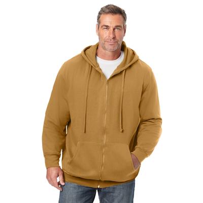 Men's Big & Tall Fleece Zip-Front Hoodie by KingSize in Wood (Size 7XL) Fleece Jacket