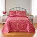 3-PC. Medallion Bedspread Set by BrylaneHome in Magenta (Size KING)