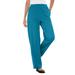 Plus Size Women's 7-Day Knit Ribbed Straight Leg Pant by Woman Within in Deep Teal (Size 3X)