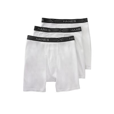 Men's Big & Tall X-Temp® Boxer Briefs 3-Pack by Hanes in White Assorted (Size 3XL)