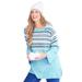 Plus Size Women's Fair Isle Pullover Sweater by Catherines in Light Blue (Size 5X)