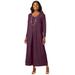 Plus Size Women's 2-Piece Stretch Knit Duster Set by The London Collection in Dark Berry (Size 18/20)