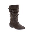 Wide Width Women's Heather Wide Calf Boot by Comfortview in Grey (Size 10 1/2 W)