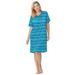 Plus Size Women's Print Sleepshirt by Dreams & Co. in Deep Teal Fair Isle (Size 7X/8X) Nightgown