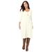 Plus Size Women's Cotton Ribbed Sweater Dress by Jessica London in Ivory (Size 18/20)